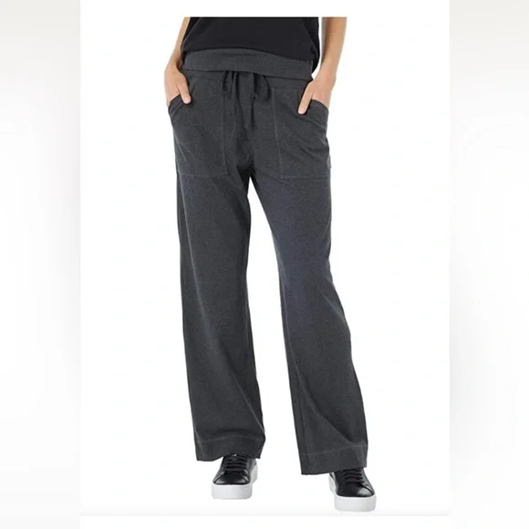 Pact organic cotton wide leg foldover lounge pants - Picture 1 of 2